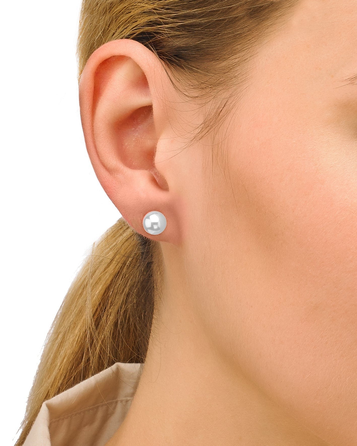 White lyra earrings