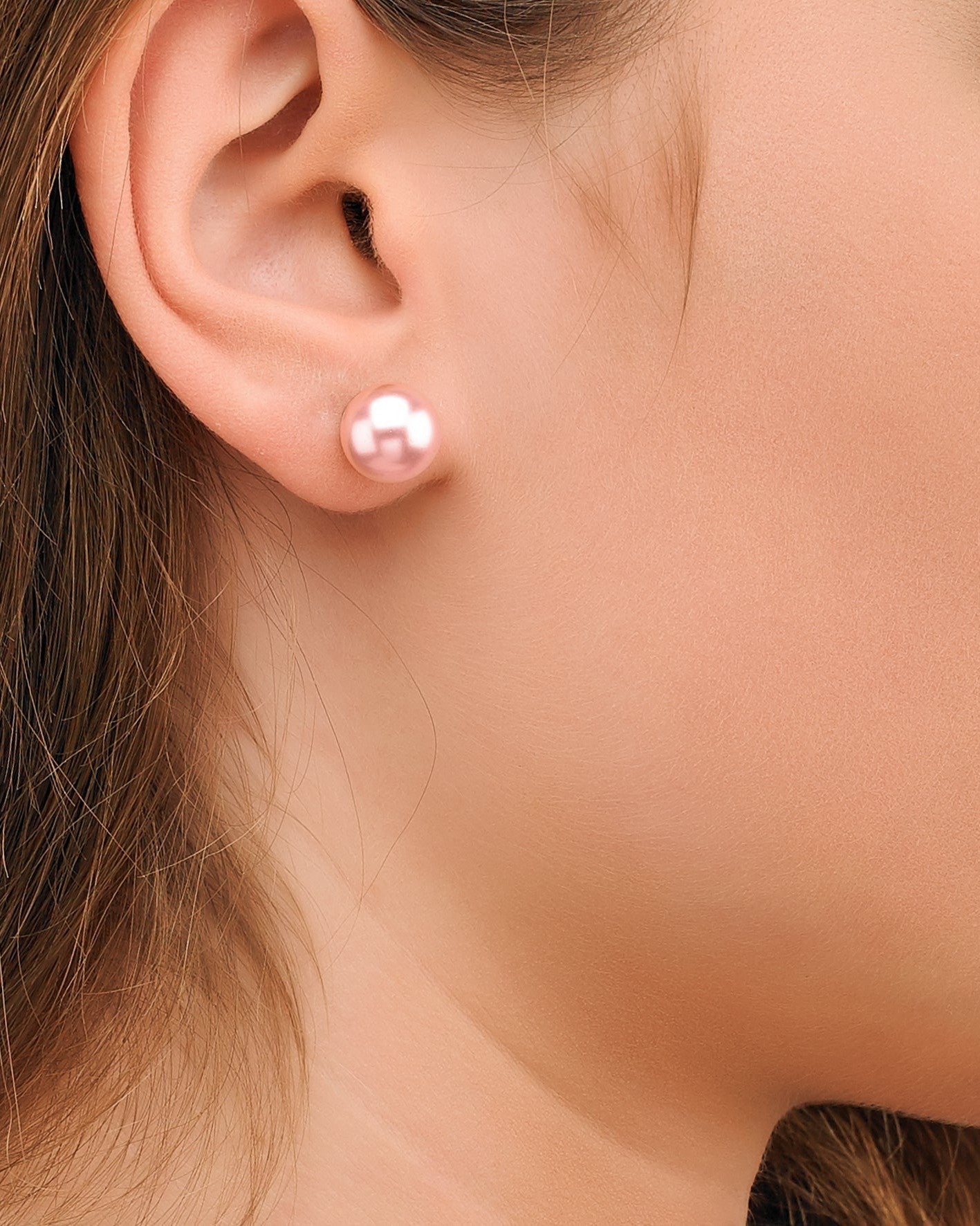 10mm Pink Lyra Pearl Earrings