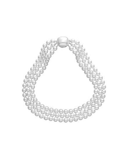 Triple 8mm Moon Pearl Necklace