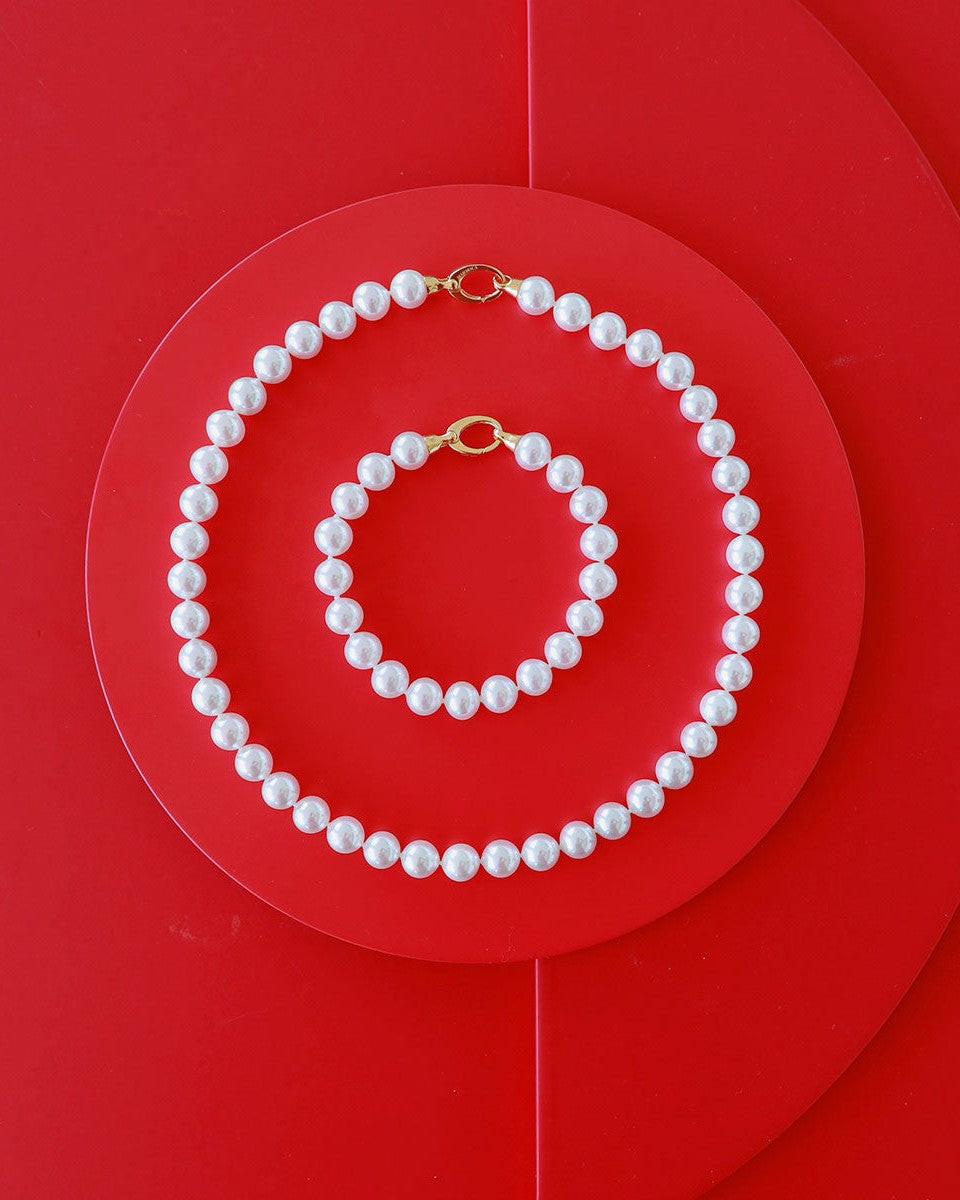 10mm Golden Lyra Pearl Bracelet