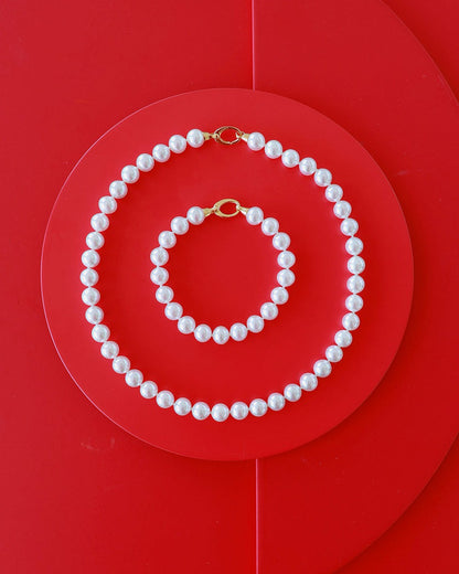 10mm Golden Lyra Pearl Bracelet