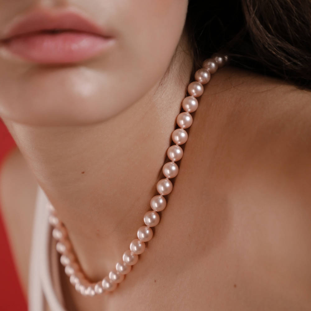 6mm Pink Lyra Pearl Necklace