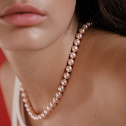 6mm Pink Lyra Pearl Necklace