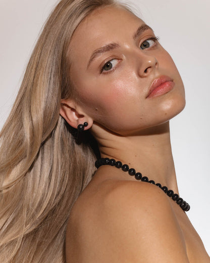 Collar Perlas 10mm Negro Grace