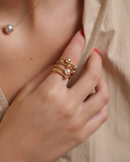 Planet Pearl Gold Ring