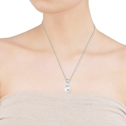 Selene Silver Pearl Necklace