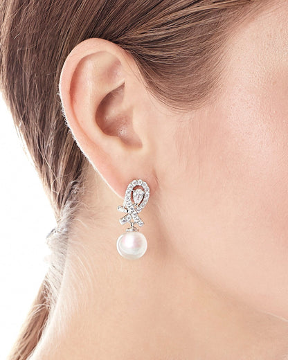 Exquisite Zirconia Bow Earrings