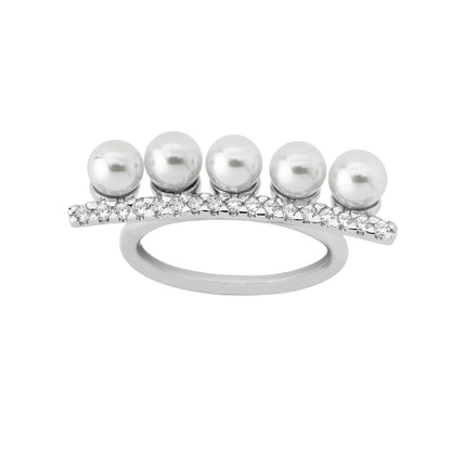 Exquisite White Rhodium Plated Silver Ring