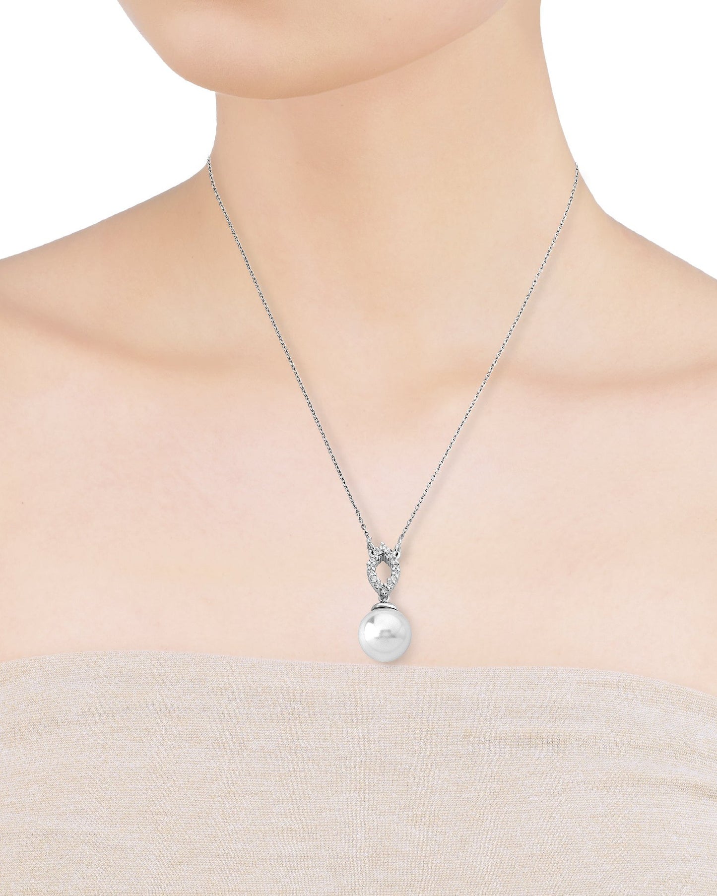 Lilit Pearl and Zirconia Necklace