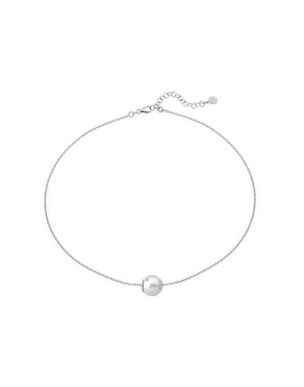 Knotted Silver Pearl Necklace