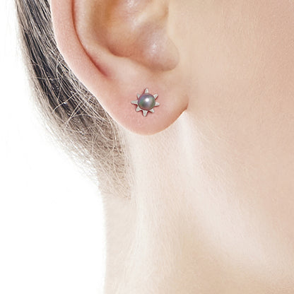 Pendientes Estrella Perla Gris Cies