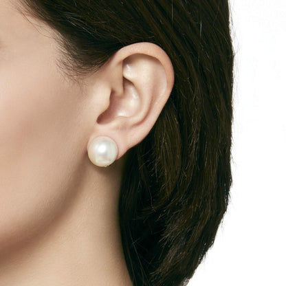 White Mabe earrings