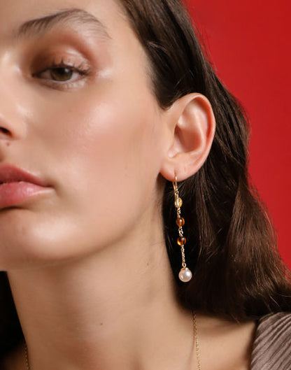 Algaida Amber Hook Earrings