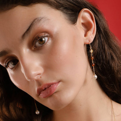 Algaida Amber Hook Earrings