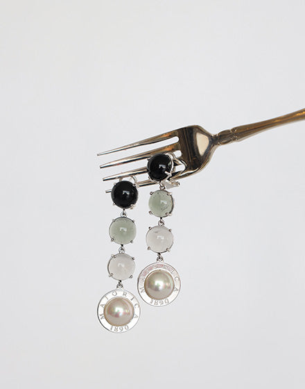 Algaida Grey Button Earrings