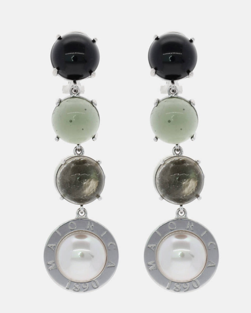 Algaida Grey Button Earrings