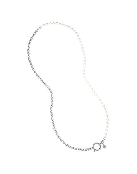 Ibiza White Unplated Steel Necklace