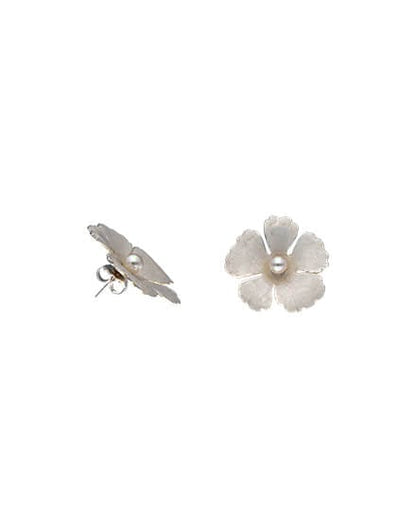 Rhodium-plated silver earrings in white Santorini Bianco