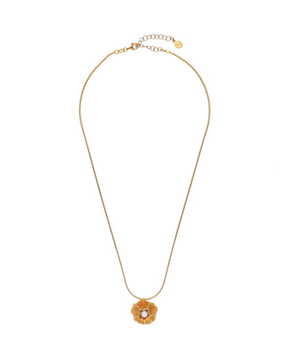 Golden Carnation Flower Necklace