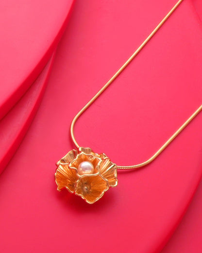 Golden Carnation Flower Necklace