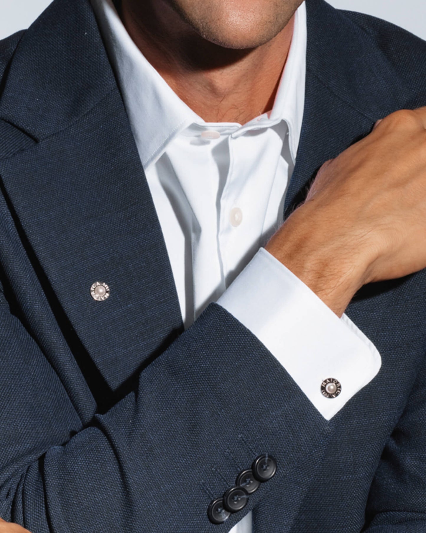 White Circle Cufflinks