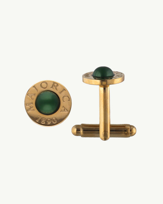 Green Circle Cufflinks