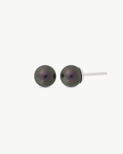 6mm Black Lyra Pearl Earrings