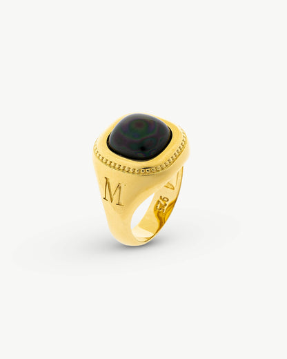 Zale Black Signet Ring