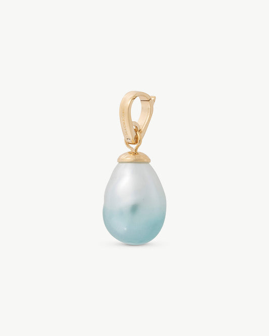 Two-tone turquoise pearl charm Charm & Glow