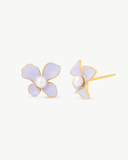 Lilac 4mm Flowers Earrings