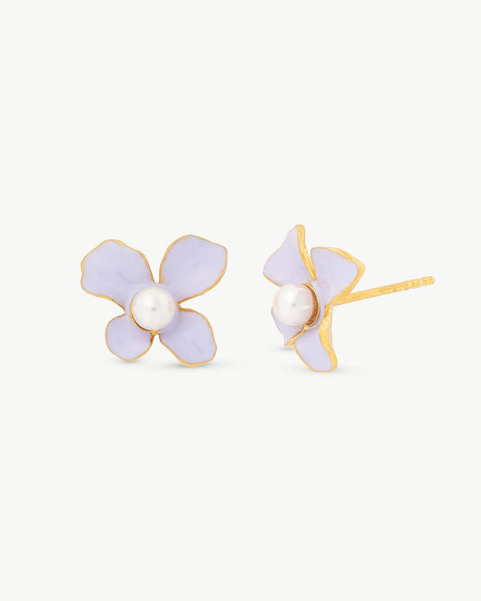 Lilac 4mm Flowers Earrings