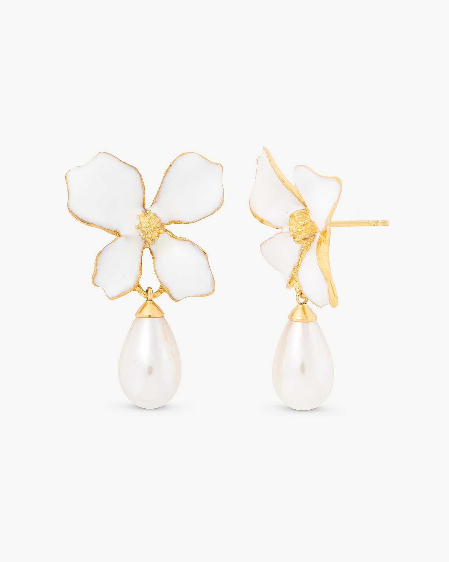 White Flowers Earrings