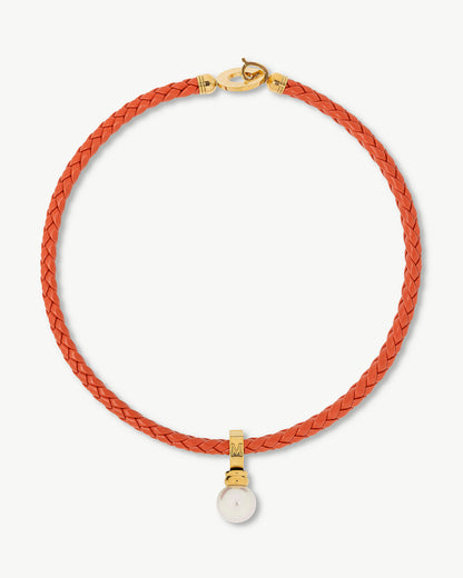 Orange Braid Necklace