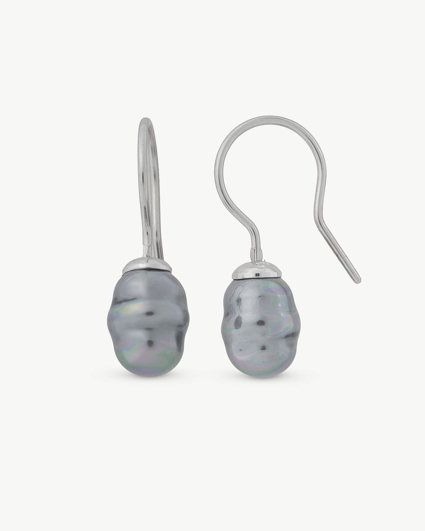 Agora 8mm Grey Pearl Earrings