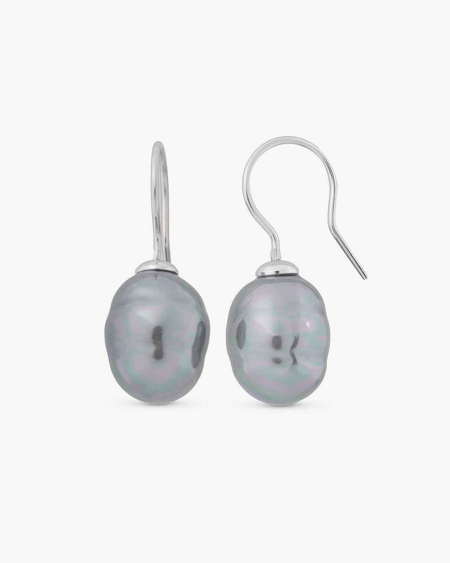 Agora 12mm Grey Pearl Earrings