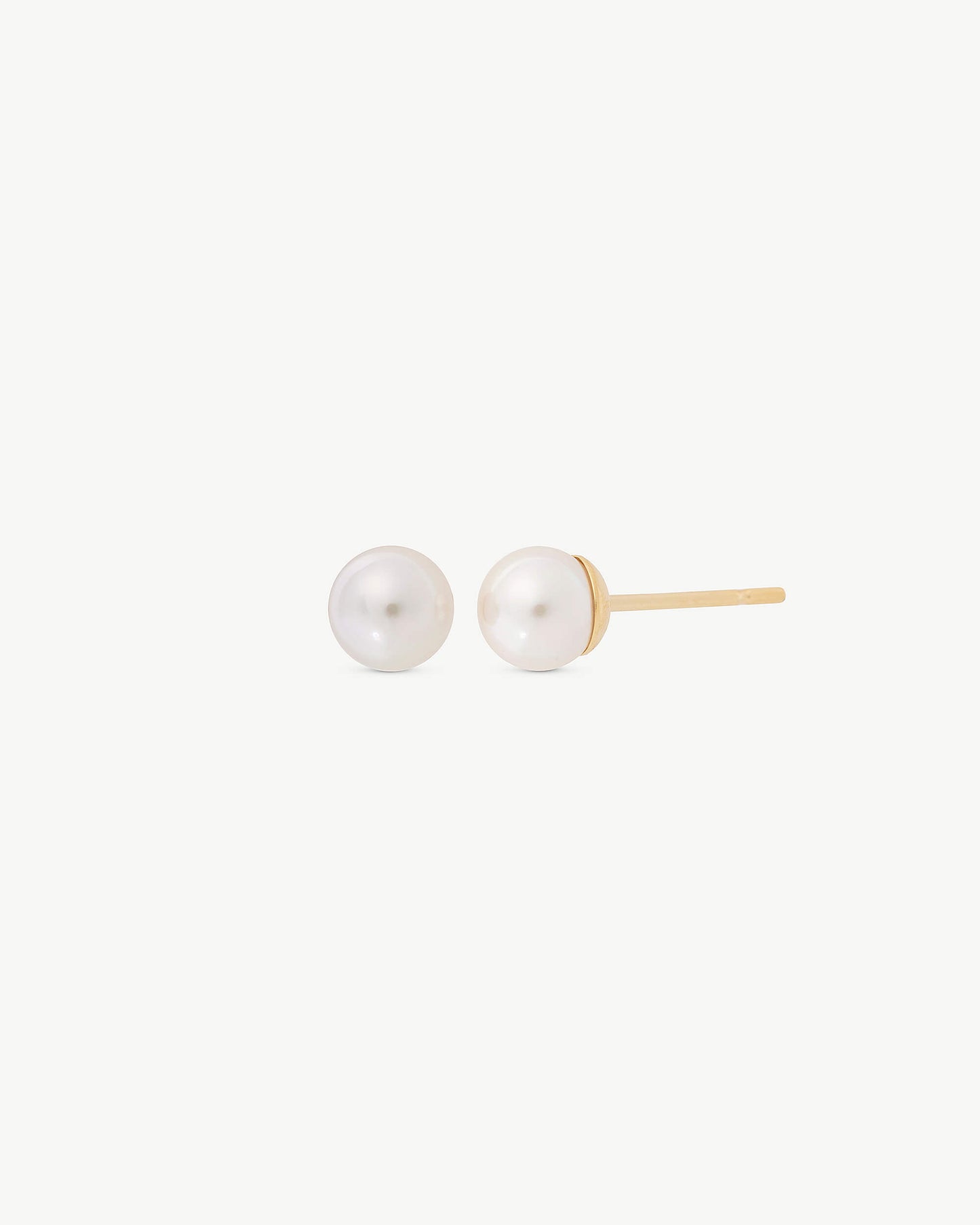 Golden 4mm Lyra Pearl Earrings