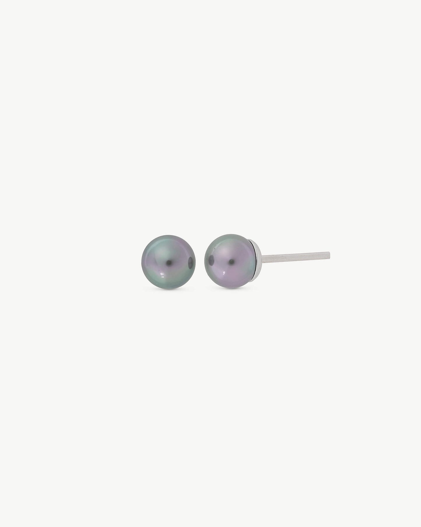 4mm Gray Lyra Pearl Earrings