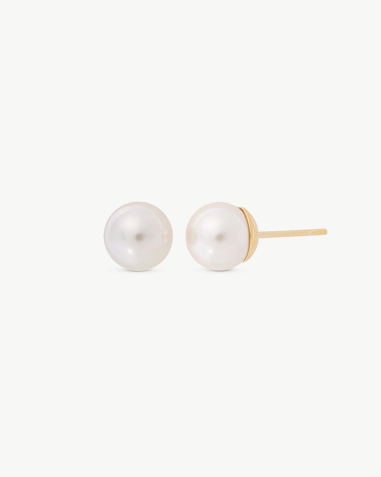 Golden 5mm Lyra Pearl Earrings