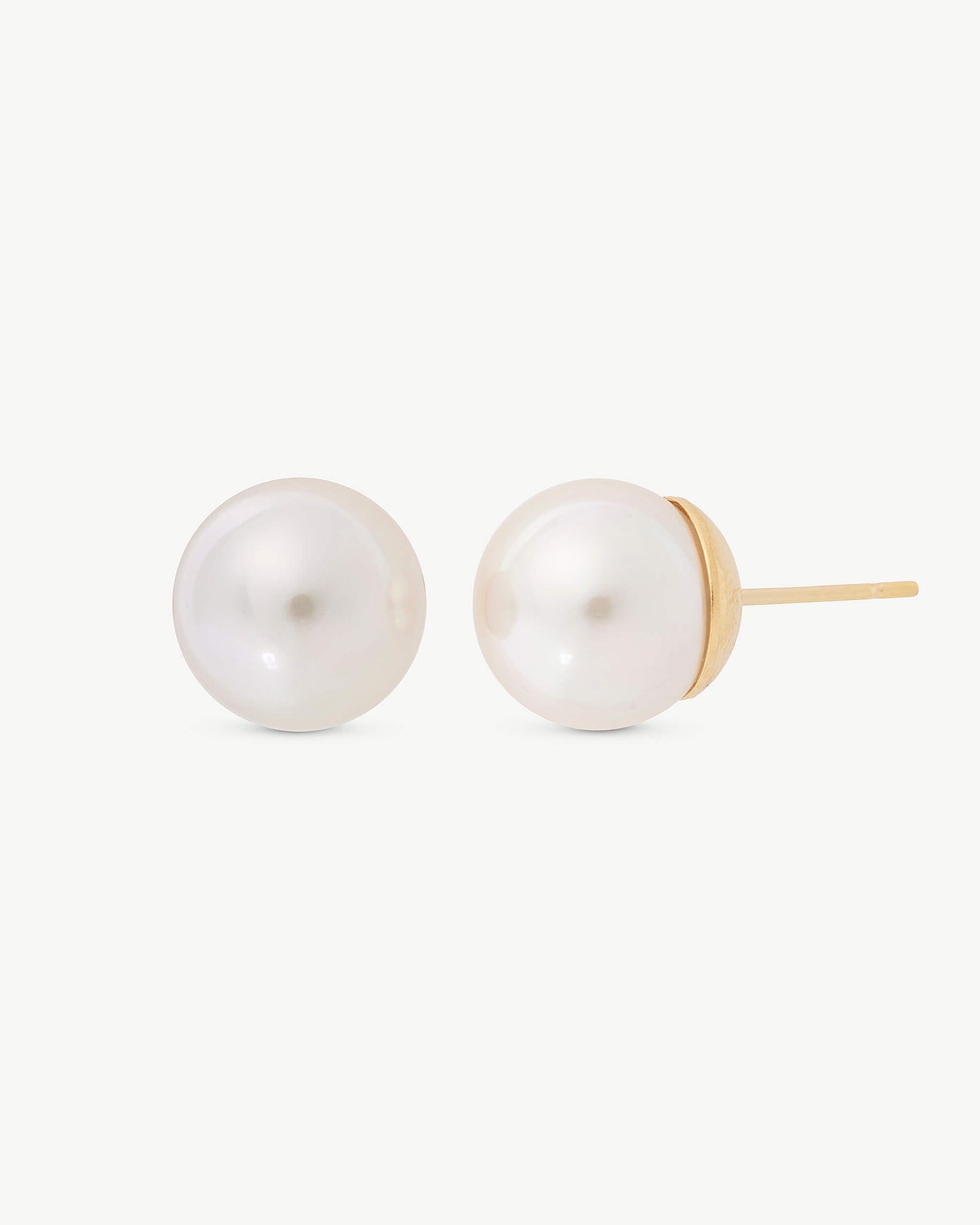 Golden 8mm Lyra Pearl Earrings