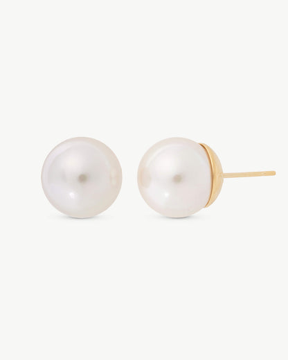 Golden Pearl Earrings 10mm Lyra