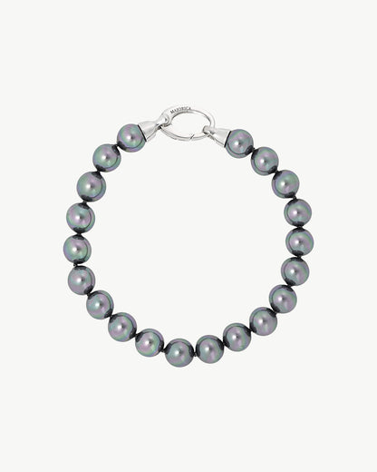 8mm Grey Lyra Pearl Bracelet