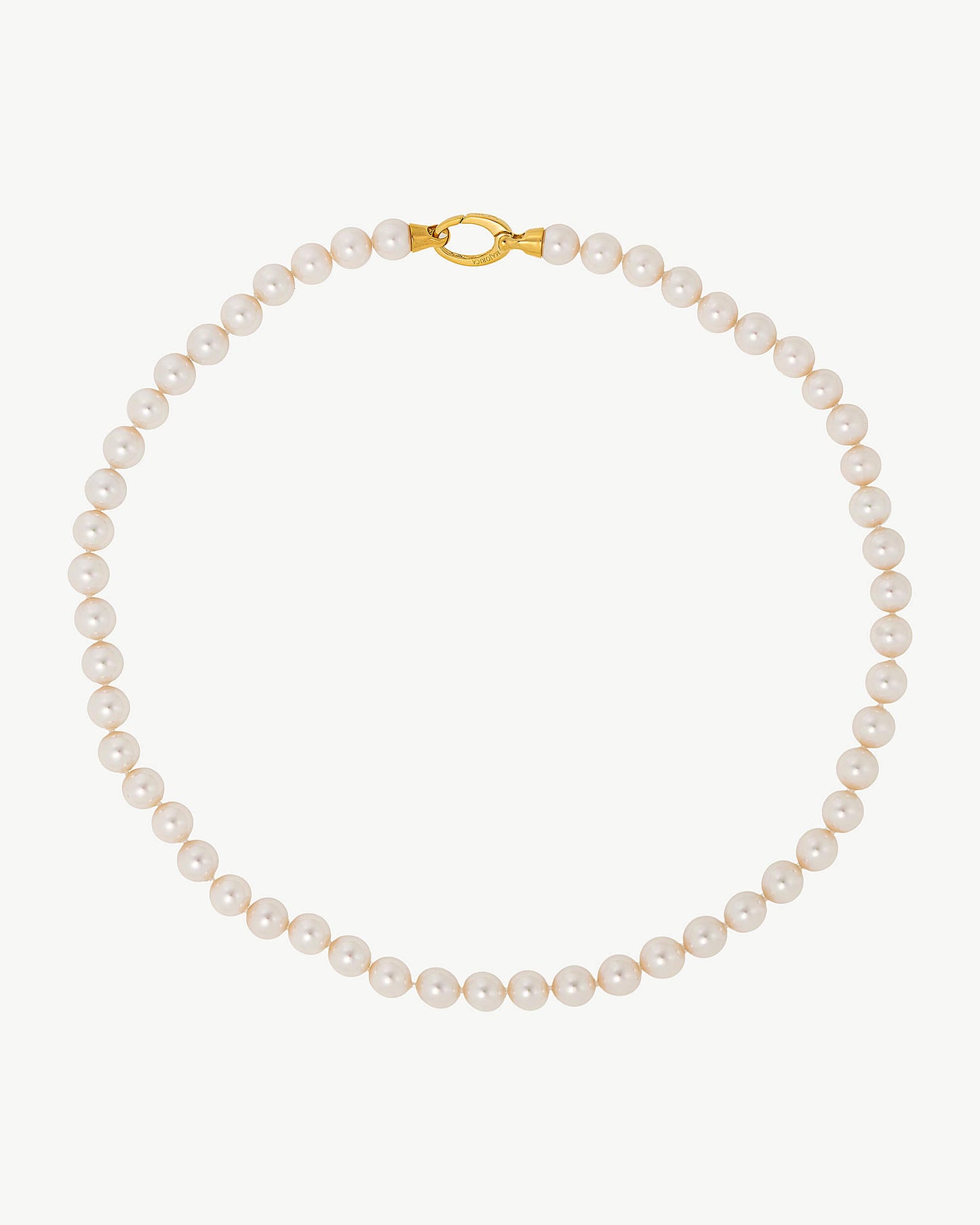 8mm Gold Lyra Pearl Necklace