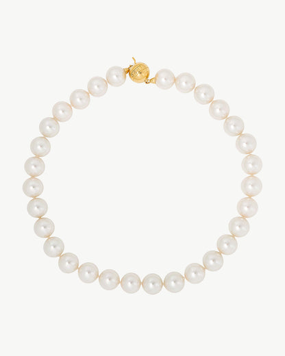 14mm Gold Lyra Pearl Necklace