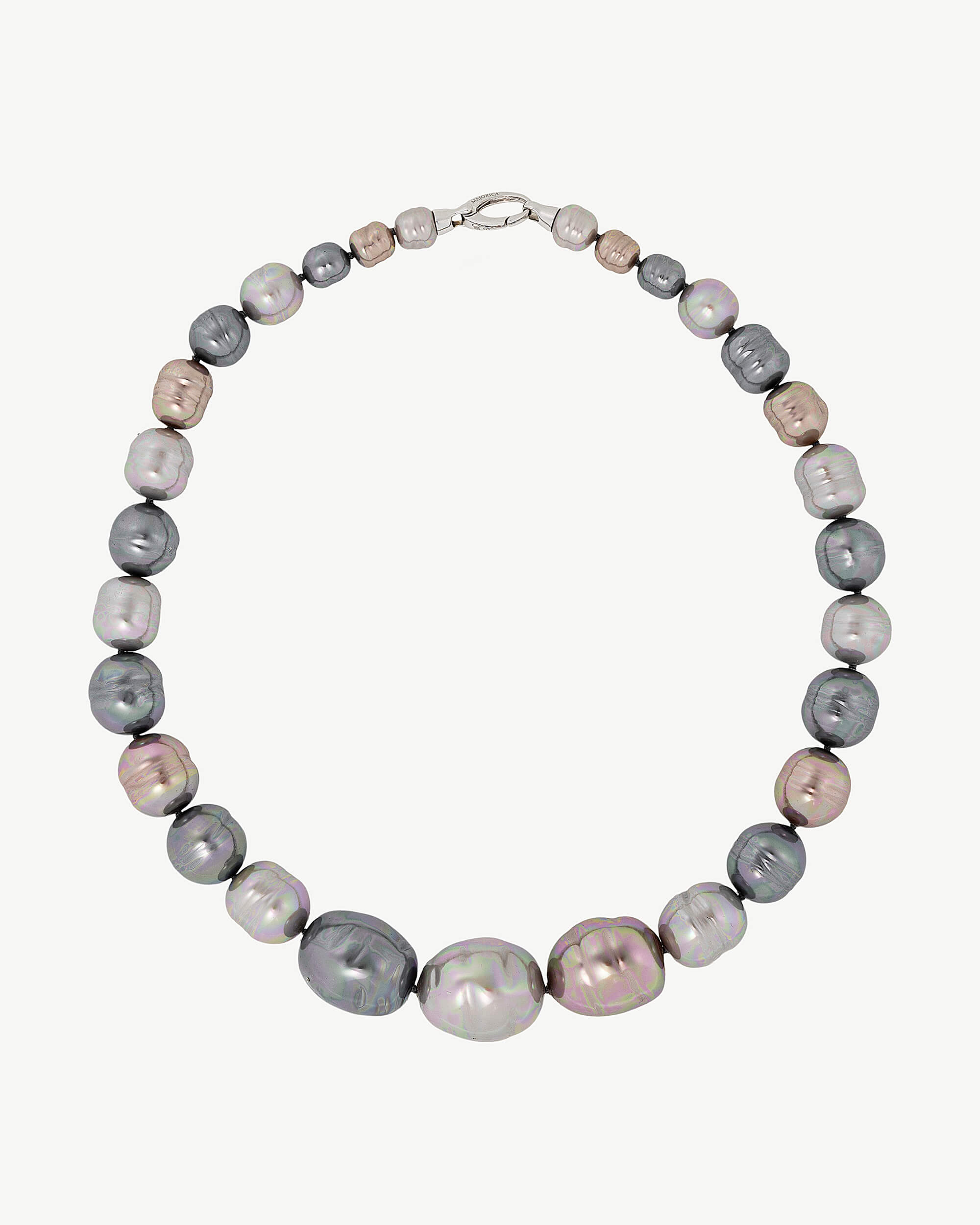 Gray Mallorcan Pearl sale Necklace – 8mm Ball Stones