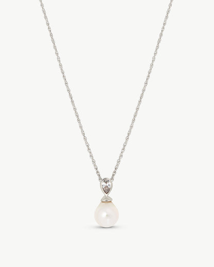 Selene Silver Pearl Necklace