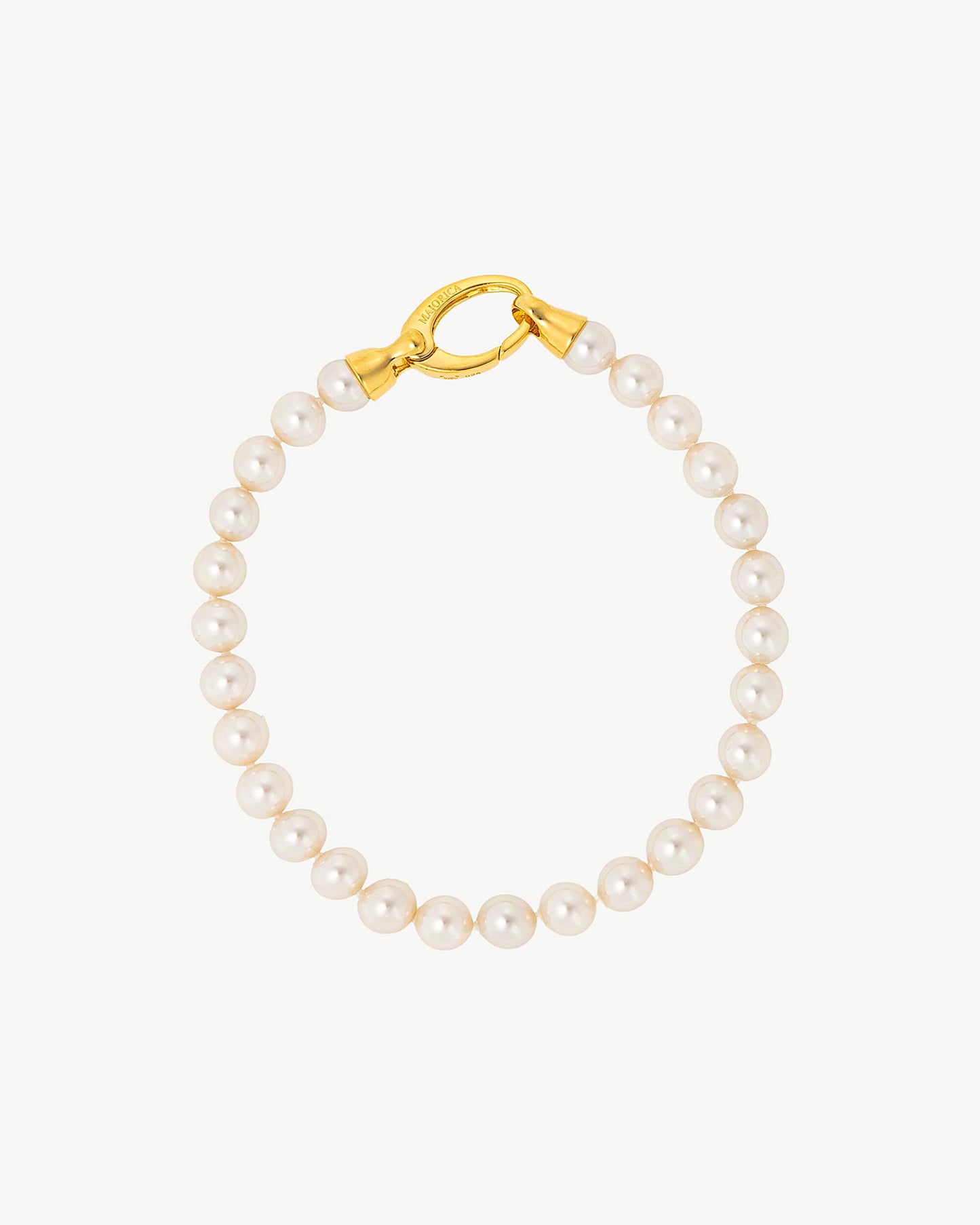 Lyra 6mm Gold Pearl Bracelet