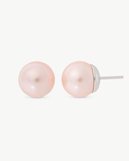 10mm Pink Lyra Pearl Earrings