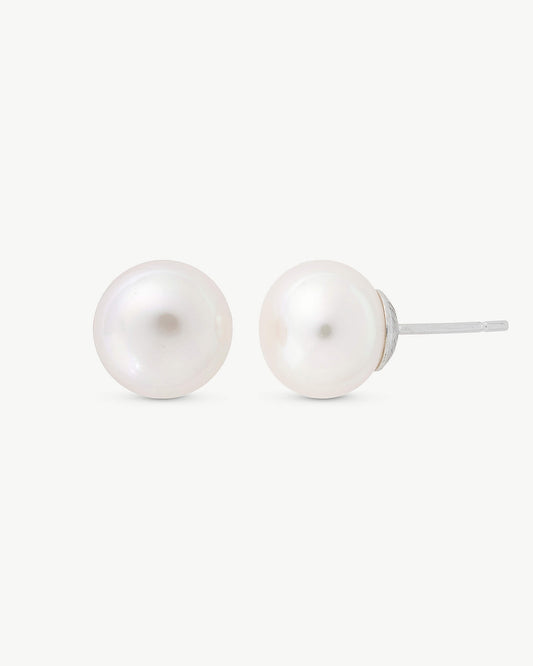 Knotted Flat Pearl Earrings