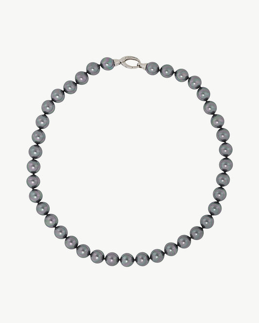 10mm Gray Lyra Pearl Necklace