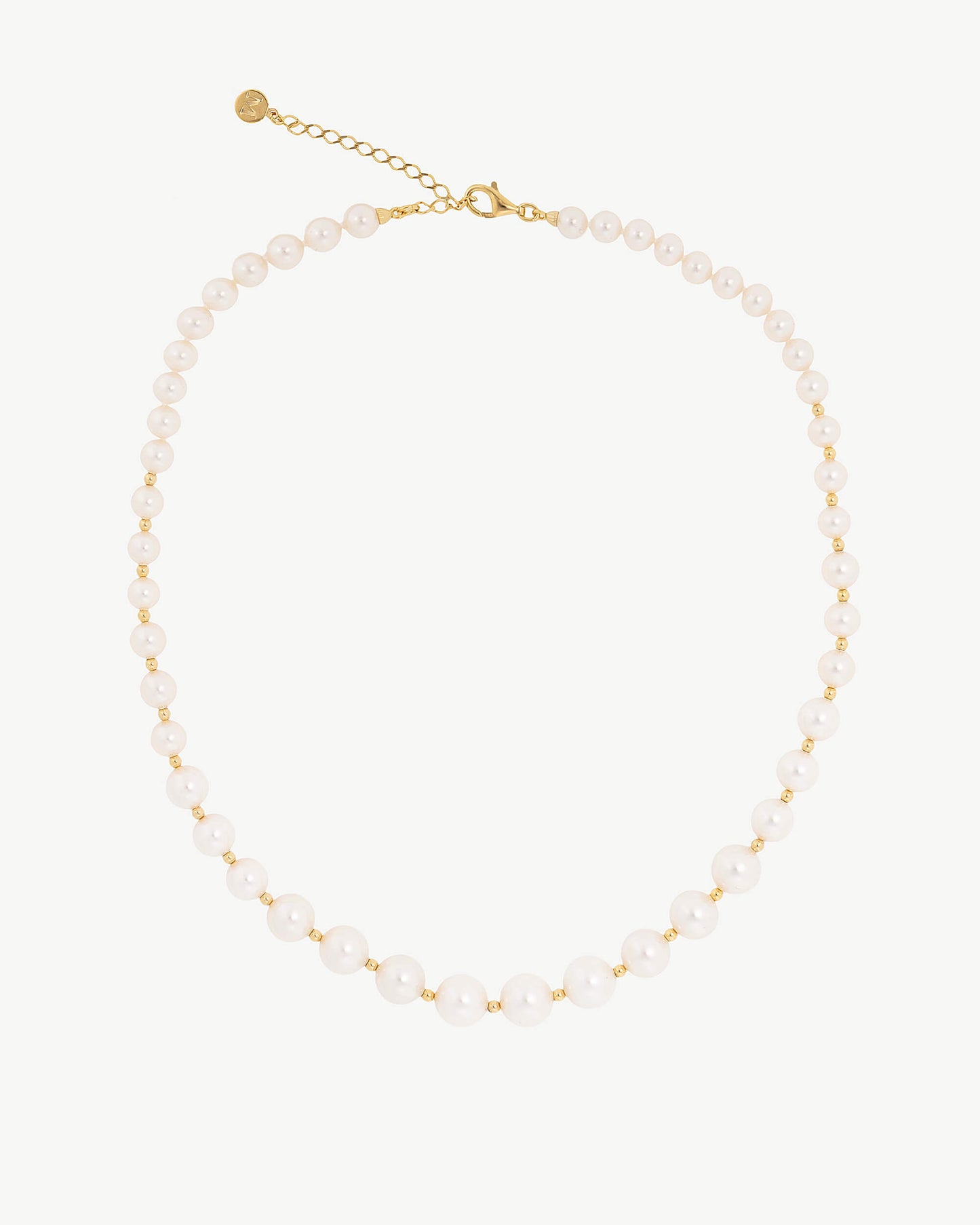 6-10mm Gold Lyra Pearl Necklace